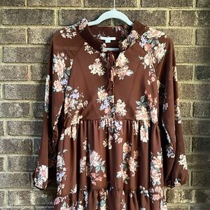 NWT American Eagle Outfitters Above the Knee Chiffon Boho Floral Tiered Dress XS